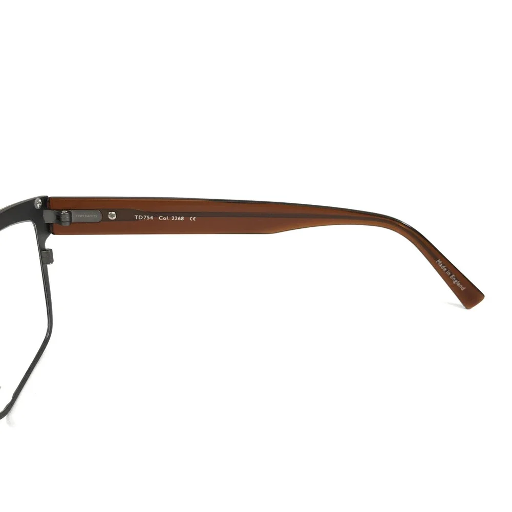 Tom Davies Eyeglasses Frames TD754 Col. 2268 Matte Gold Brown Polished 57-18-145